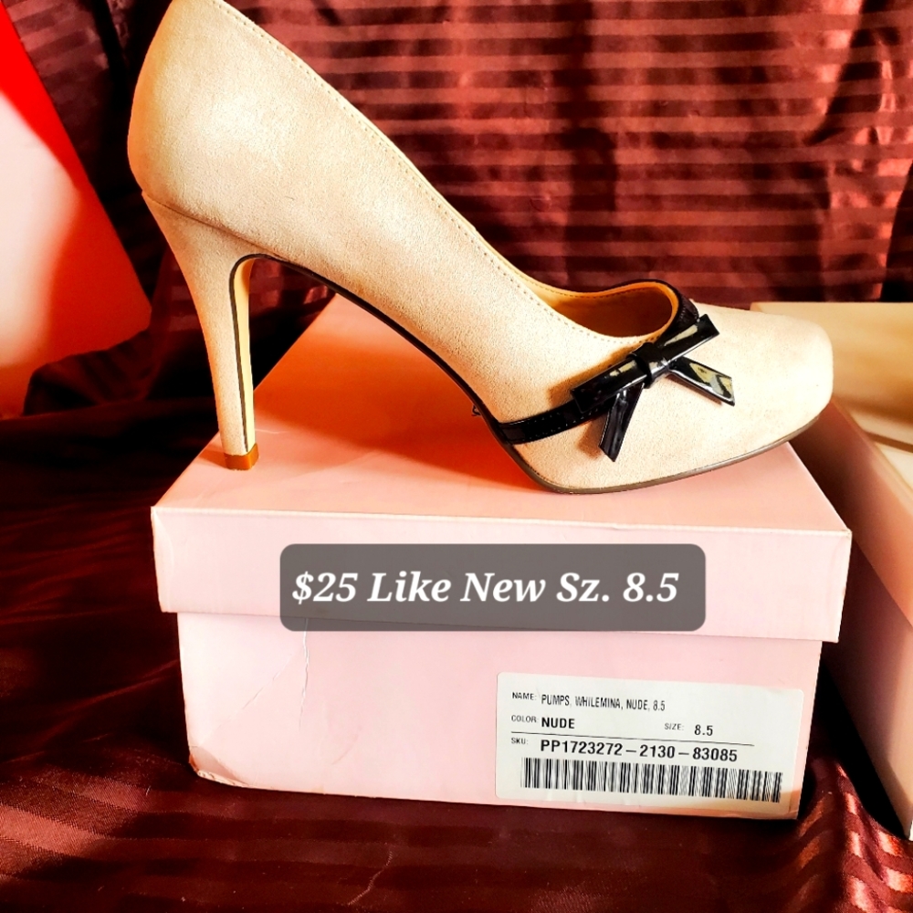 Nude Suede Bowtie Cuties
